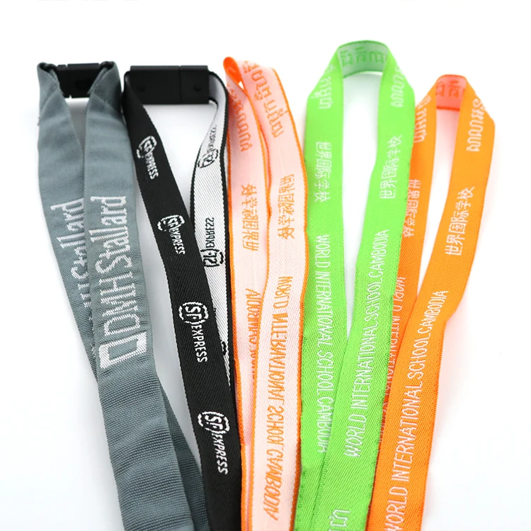 Quality Embroidered Woven Fabric Lanyard Custom Embroidered Lanyard