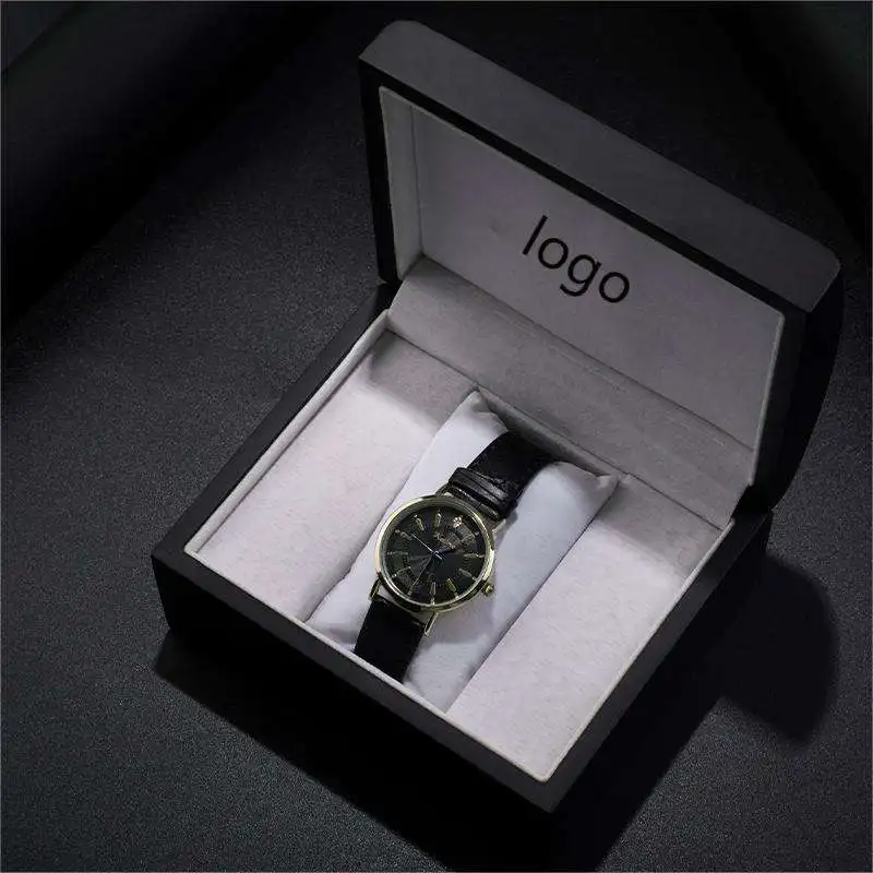 Better Hot Sale Black Velvet Watch Luxury Packing Box Wholesale Custom Logo Lacquer Single Watch Storage Box