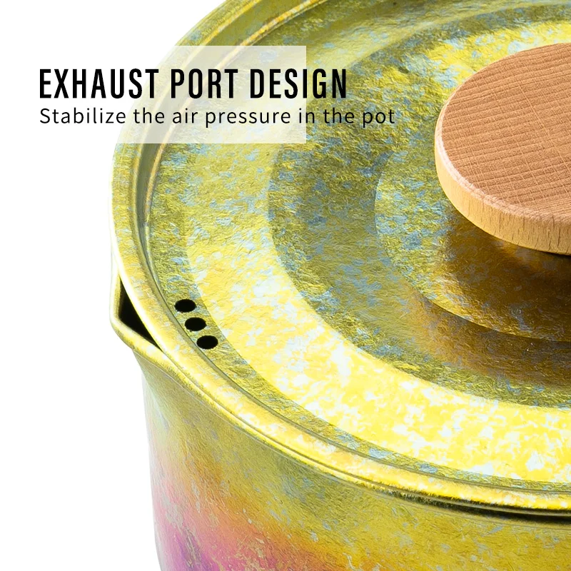 TiTo Ultralight Cookware 1000ML Titanium Camping Pot