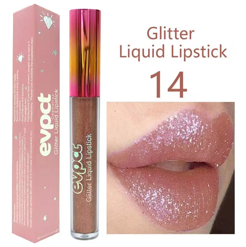 Non-Fading Diamond Magic Sparkle Matte Change Metal Lip Gloss Lipstick Foreign Trade New Products Exploded