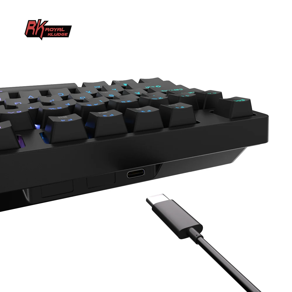 Overseas warehouse Royal Kludge RK87 kabellose tastatur gaming keyboard 75% pbt keycaps usb tkl rgb mechanical keyboard wireless