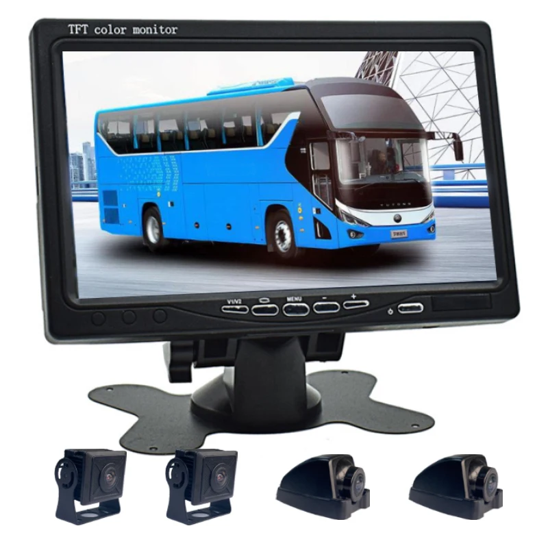 4 Channel Bird Eye View Panoramic Video Heavy Duty Truck Parking Reversing 3D 360 Degree Camera System Kit for Bus