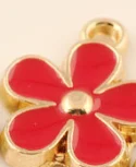 color enamel flower charms Korea 5 petal flower charms DIY metal alloy flower charms for bracelet necklace accessories
