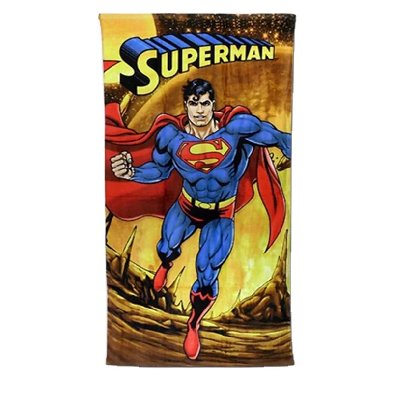 JR321 100% Cotton Light Color Super Hero Printing Oversized Beach Towels kids beach towels