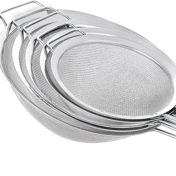 Top selling new design 26 cm wire mesh colander stainless steel rice noodles stainless steel strainer with square ear