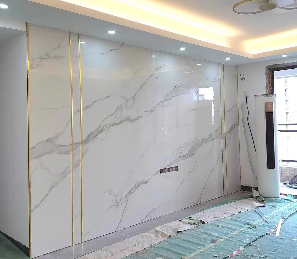 High glossy PET Bamboo Charcoal Wood Veneer Board Decorative Wall Panel Wood Veneer Wall Panels for Hotel