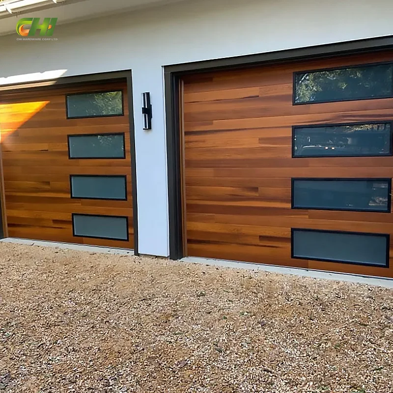 CHI Modern Design 16x8 Aluminum Alloy Sectional Folding Garage Door Automatic PU Foam Sandwich Panel Garage Door