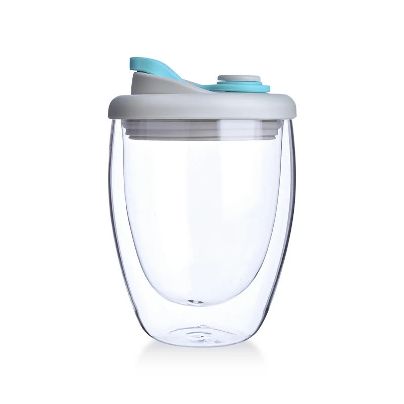 Factory Hot Sale Wholesale  250ml/350ml/450ml heat resistant Double Wall Cup Milk Coffee Glass cup High Borosilicate Glass cup