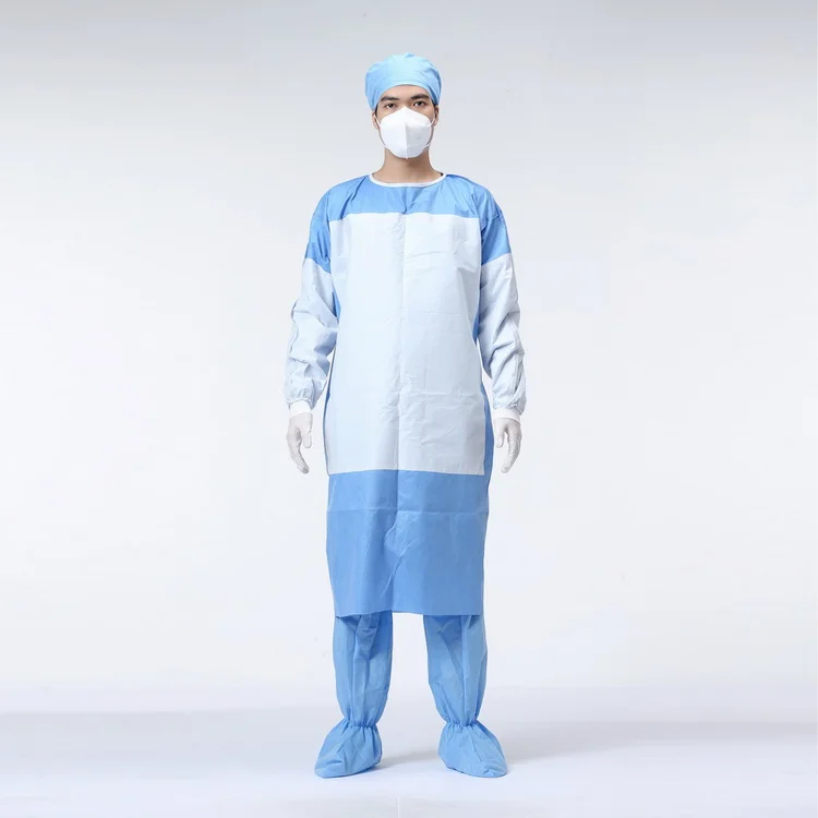 Level 3 Knitted Cuff Sms Waterproof Non-Woven Disposable Sterile Surgical Gown Isolation Gown