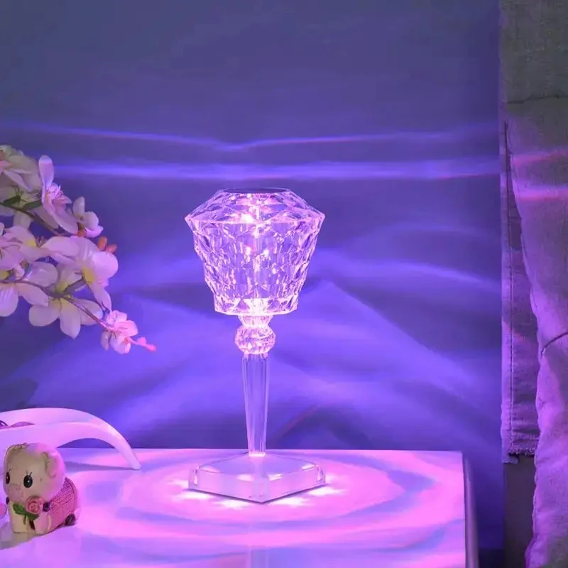 Rechargeable battery Transparent Glass Table Lighting Fashion Modern style with Touch Switch control Led acrylic Table Lamp