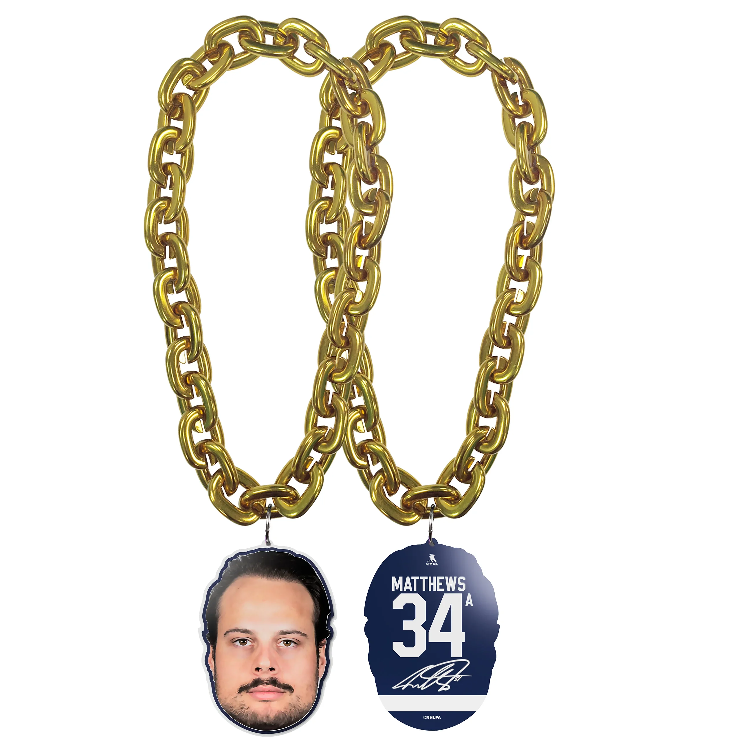 Custom Shiny LOGO Gold Plastic Necklace 3D Foam Fanchain for Championship&Town&Election Parade