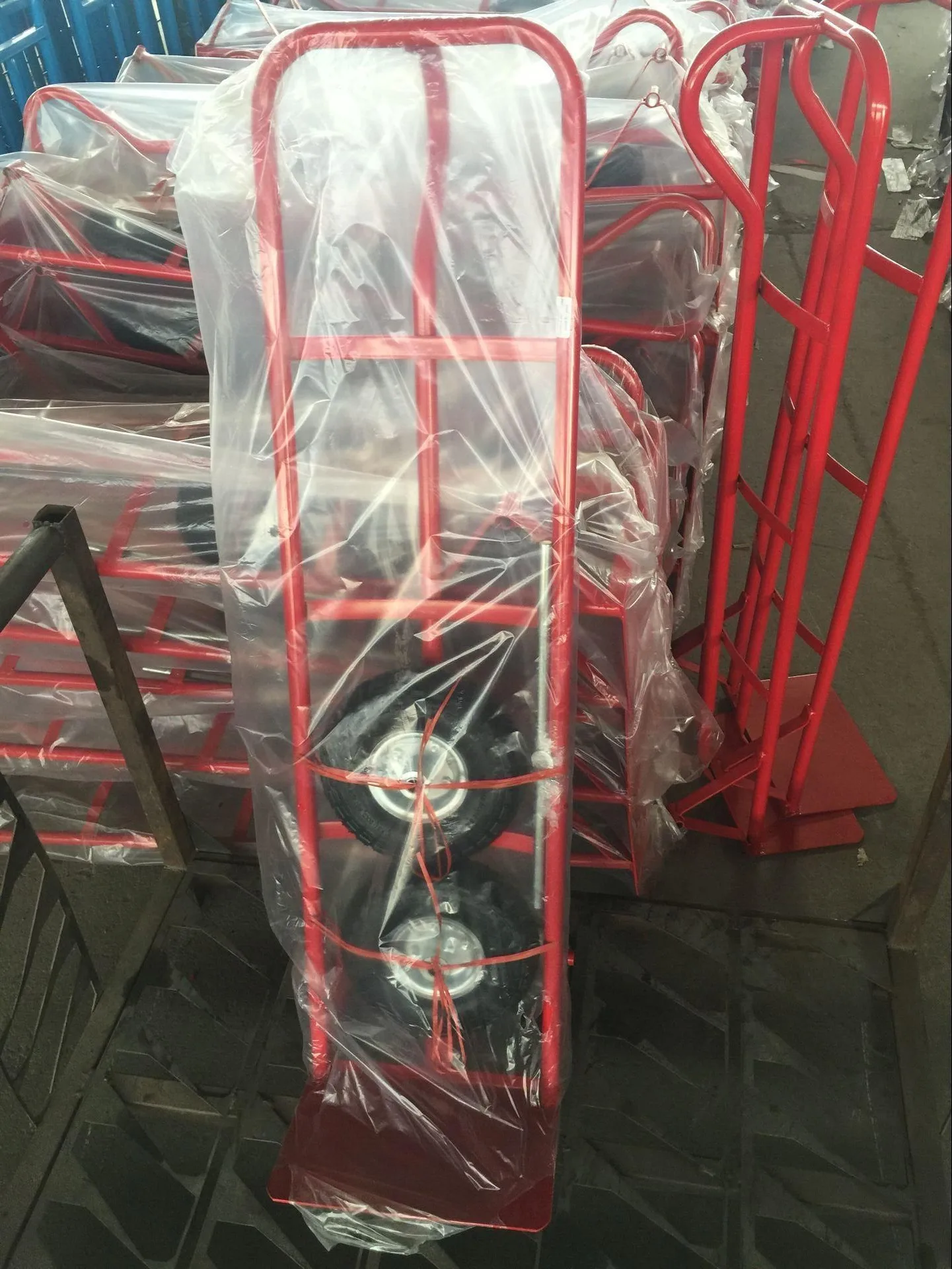 Tangshan sourse factory wholesale heavy duty Wheel Barrow Platform Hand truck Hand Trolley Tool Cart Rubber Wheel Caster