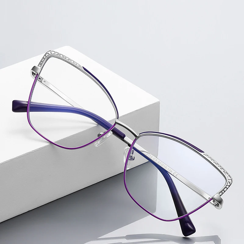 Fashion Eyeglass Frame Women Cat Eye Glasses Metal Frame anti blue light glasses blue blocking eyeglasses optical frames