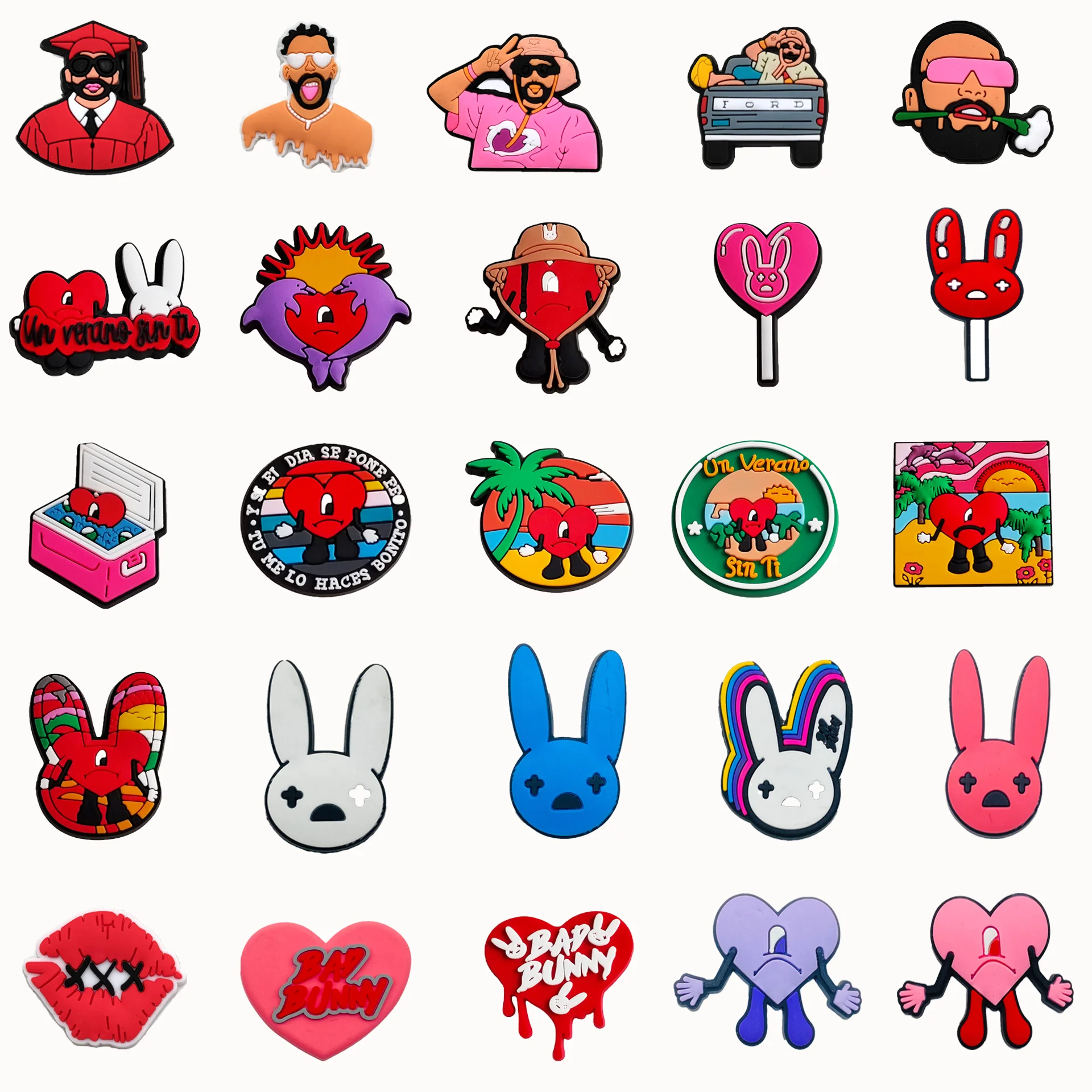 New Charms Pvc Lady Clog Shoe Decorations Decor Shoe Accessories Women Custom Bad Bunny Charms