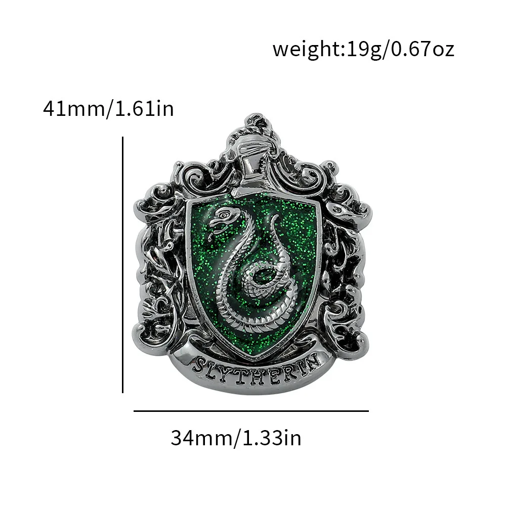 Movie Magic Pins Four College Lapel Badge Pins For Classic Movie Fans Christmas Jewelry Gift Draco Malfoy Family Heraldry Brooch