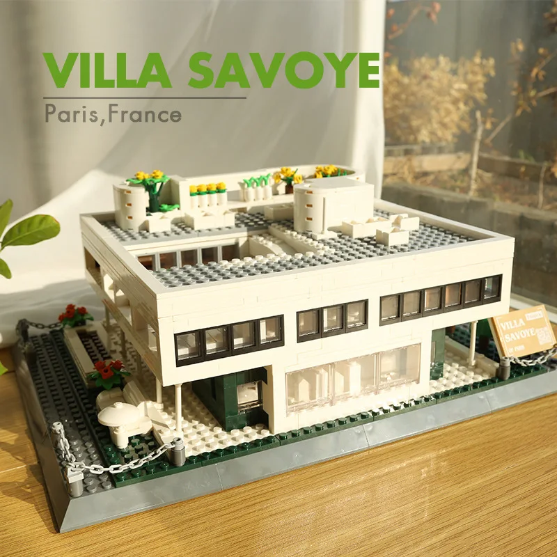 5237 Paris Landmarks Building Sets Villa Savoye Building Blocks Street View Educational Children Toys MOC Brick