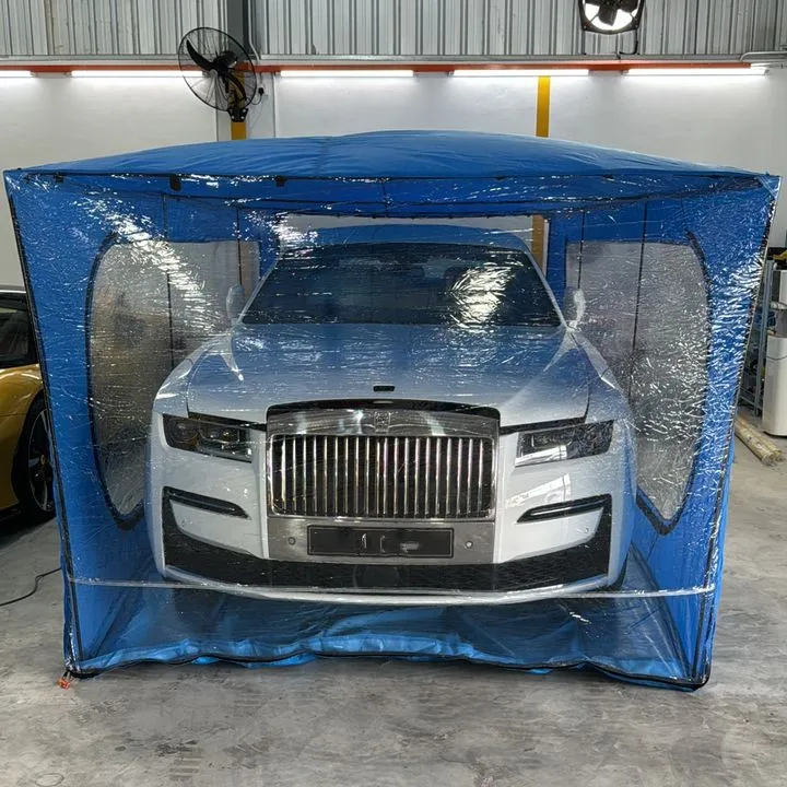 Автомобильный защитный тент гаражный открытый прозрачный автомобильный чехол
