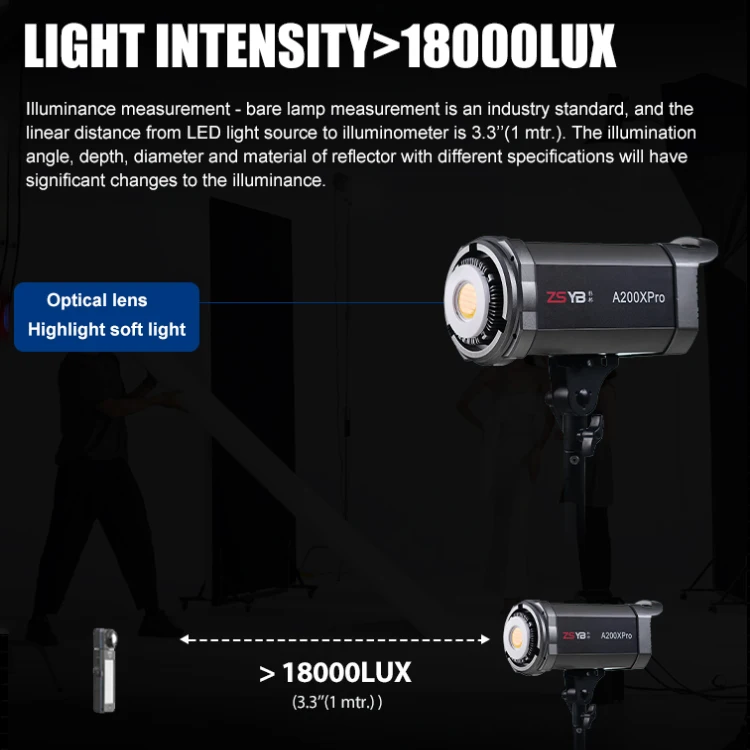 ZSYB High Brightness Aluminum Adjustable Video Camera 200watt 2700-6500K Led Photographic Video Light
