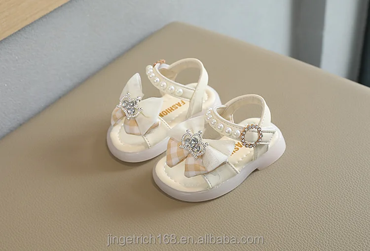 Baby Sandals 2024 New baby sandals Open toe bow crown Baby sandals Lady fashion