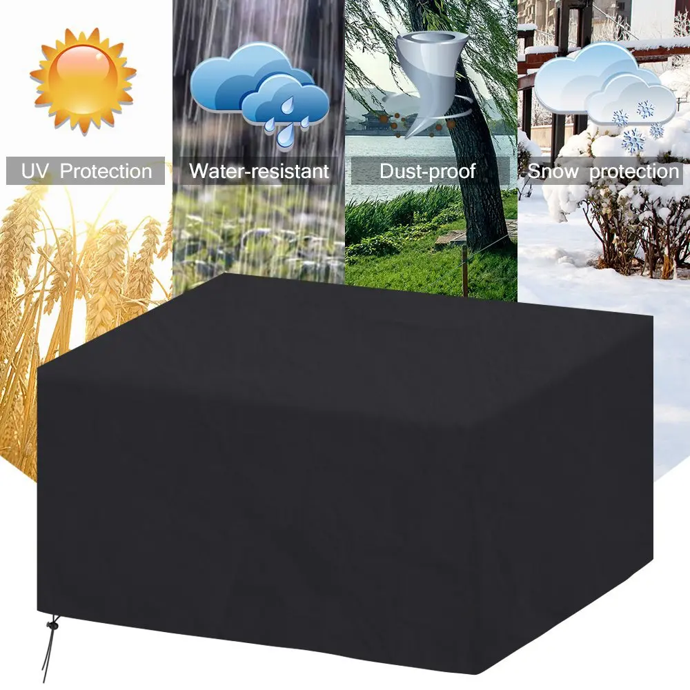 Customized High Quality Oxford Table And Chair Set Protective Covers ,Black Cushion Cover For Outdoor Furniture