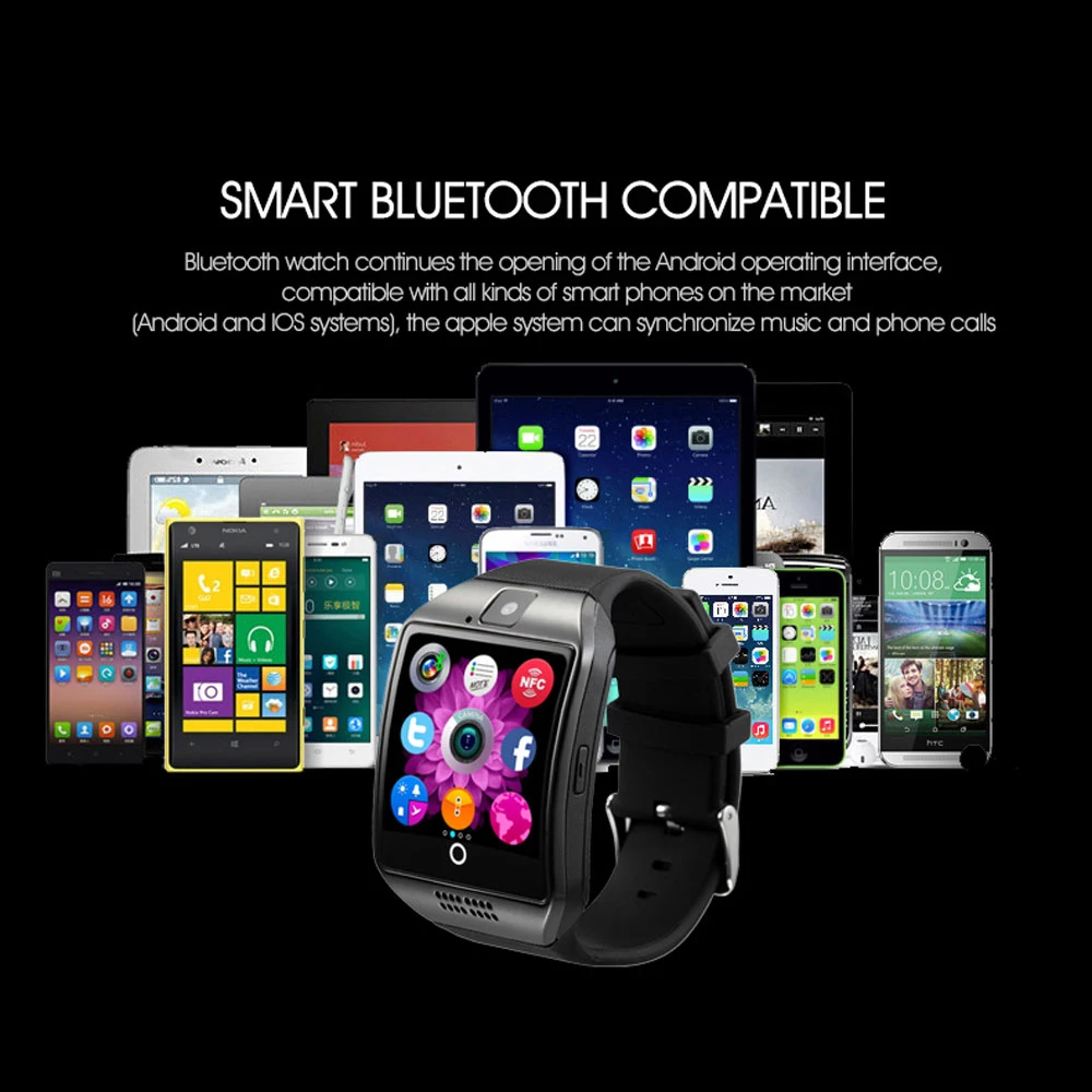 
Smart Watch With Camera Q18 Blue tooth Smartwatch SIM TF Card Slot Fitness Activity Tracker Sport Watch For Android Y1 V8 A1 