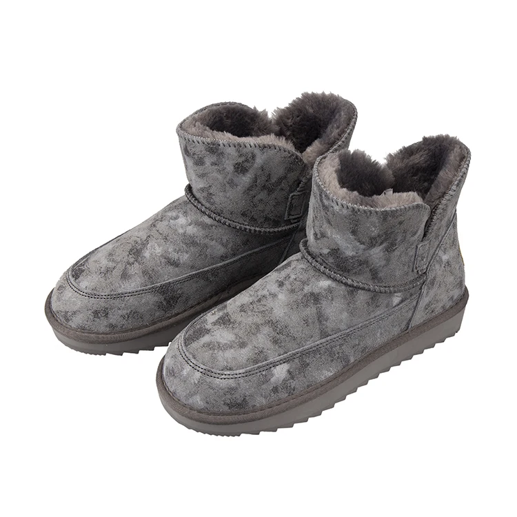 Fuzzy Waterproof Half Boots Platform Fur Button Snow Boots Warm Shoes for Women