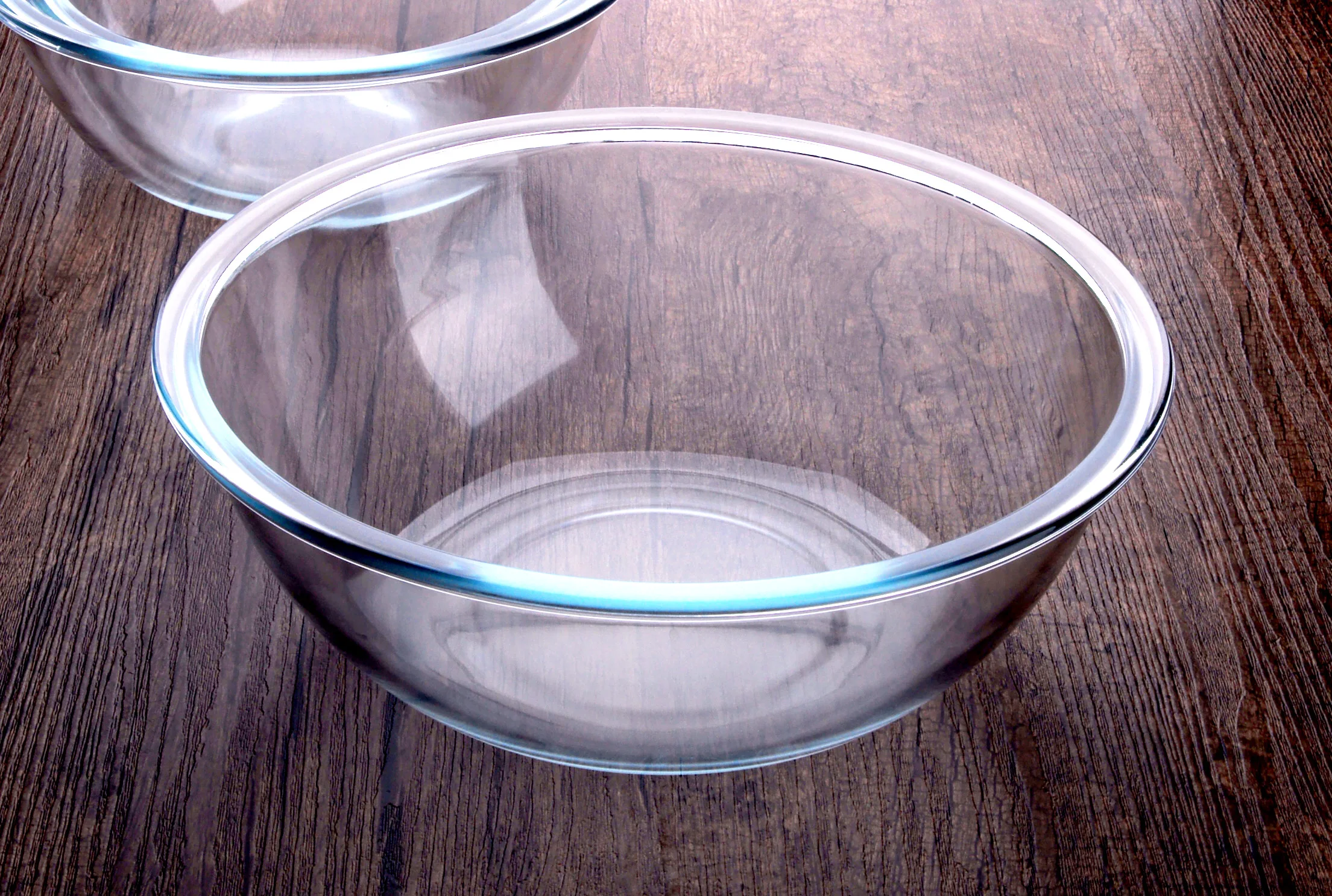 2L Clear Heat Resistant Borosilicate Tempered Glass Mixing Bowl without Lid