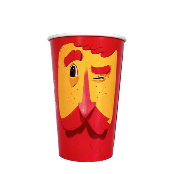 New fashion style  colorful cartoon custom logo eco-friendly printed  disposable ice cream cup cold paper cup