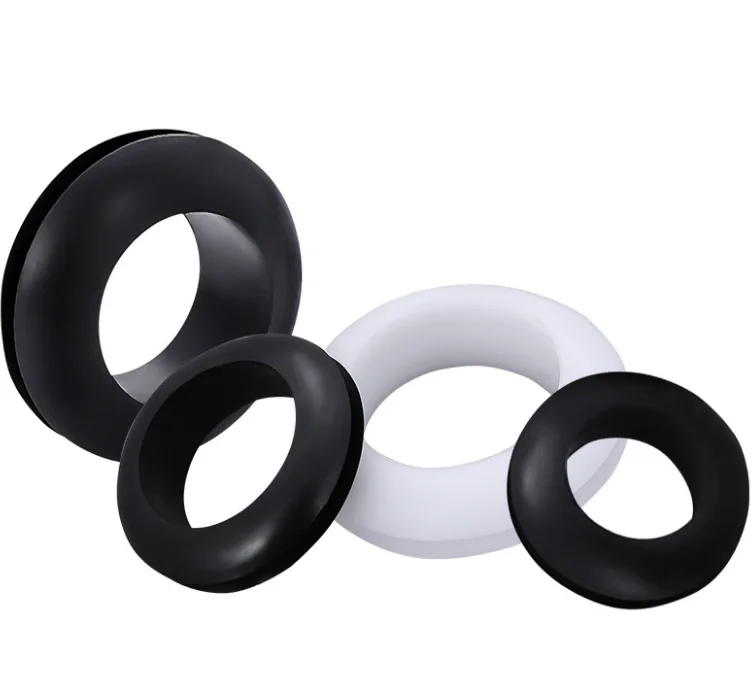 White Black Rubber Wire Grommets Gasket Cable Protective Coil O Ring