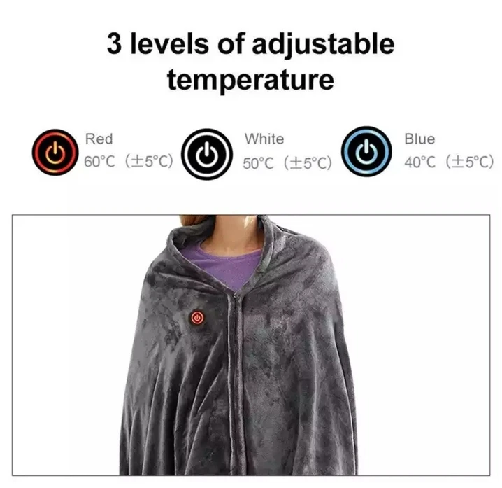 Guangdong Electric Heated Blankets For Winter 8 Ozone Keep Warm USB Wearable Throw Thermal Blanket Shawl Household Car Office
