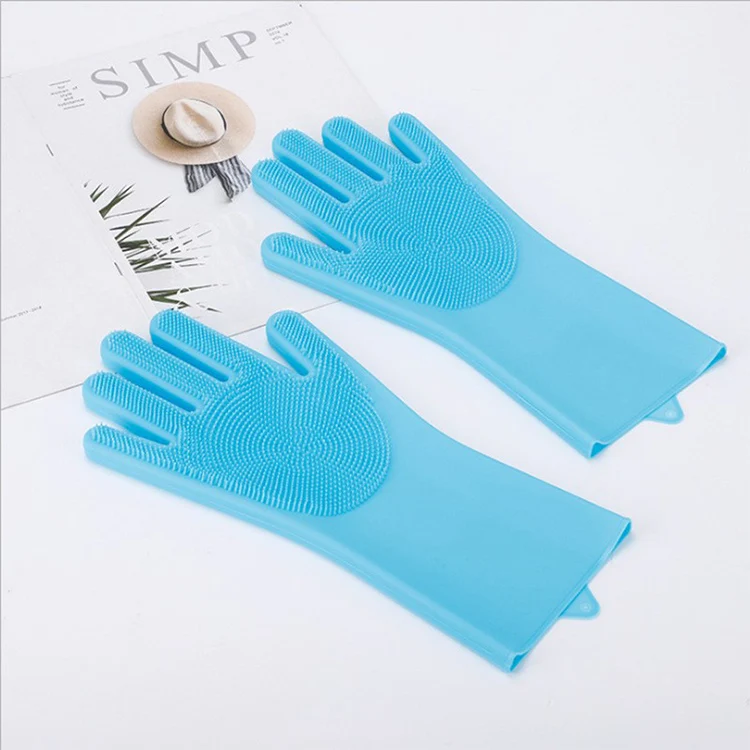 Bath Massage Durable Pet Grooming Glove Silicon Deep Cleaning Dog Cat Grooming Glove For Dog Cat
