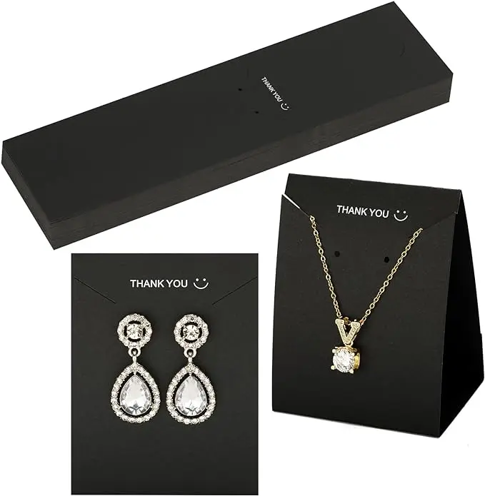 Custom Earring Display Cards White Standing Jewelry Display Cards Jewelry Holder Cards for Small Business Jewelry Supplies