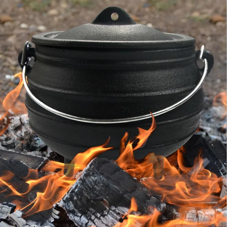 3 Leg Cast Iron Pot South Africa Cast Iron Potjie Pot Pre-seasoned For Camping Cooking Cauldron Hot Pot South Africa