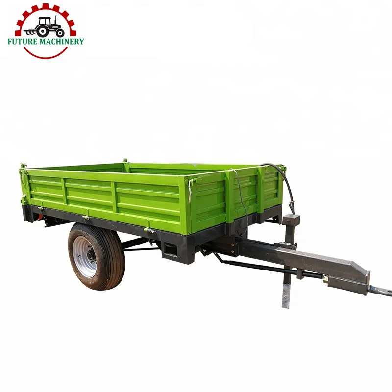 2 tons dump trailer 4-wheel tractor trailer  rear tipping trailer