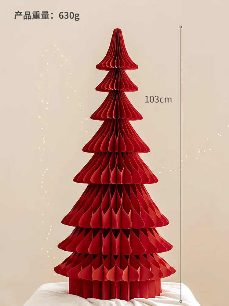 Christmas Decorations Origami Christmas Tree Ornaments 2024 New Christmas Atmosphere Scene Layout Shooting Props