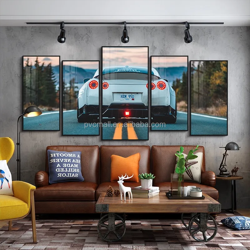 Hd canvas wall art painting custom decorative home decor luxury picture prints paintings 5 pieces car wall art