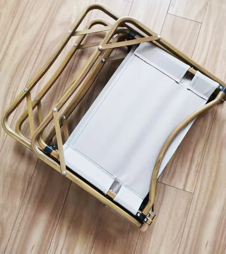 2022 Top seller camping gear wood grain aluminum folding camping chair for furniture outdoor