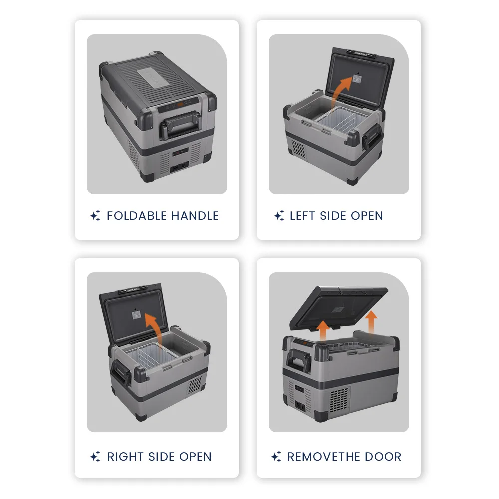 2024 Evercool Portable Refrigerator Car Camping Fridge 12v/24v Refrigerated Used Compressor 50L