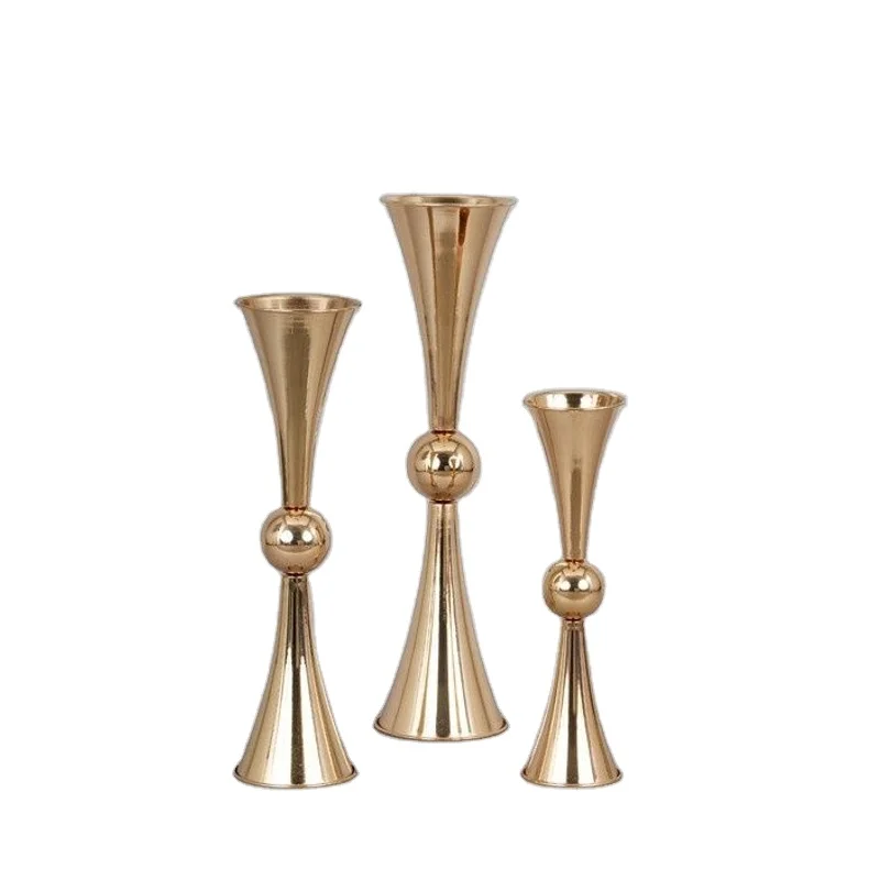 Tall Gold Wedding Bell Tabletop Vase Home Shop Wedding Centerpieces Tabletop Flower Stand Pieces
