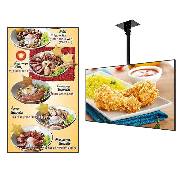 HD Digital Signage Menu Board LCD/LED Advertising Display Wall-Mounted for Restaurants and Coffee Shops