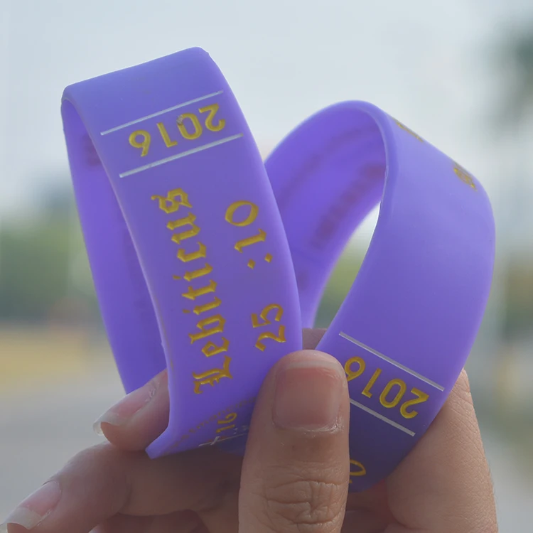 Silicone Rubber Wristband Customized Logo Plain Printed QR Code Silicone Wristband Bracelets