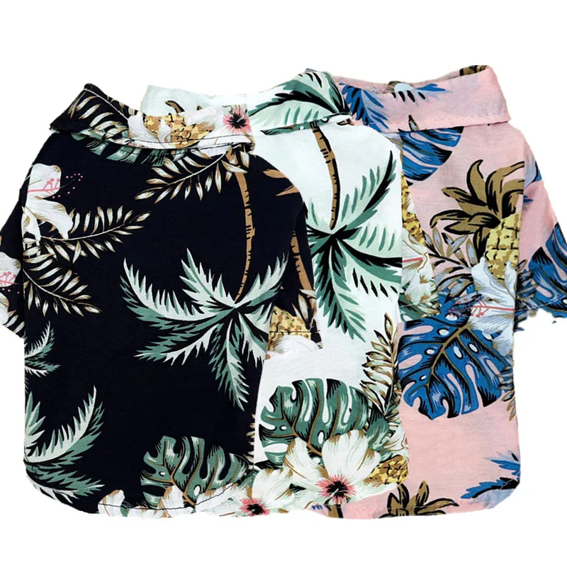 Big Pet Dog Hawaiian Coconut tree/turtle leaves Summer Beach Vest Short Sleeve Pet Clothes Dog T shirt