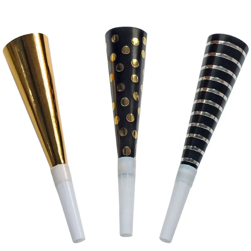 wholesale 2021 Birthday paper horn with Hot Stamp polka dot Birthday Wedding Celebrations colorful cute party supplies