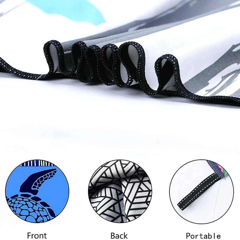 Free Sample Custom Ocean Print Oversized Rectangle Absorbent Extra Large Polyester Cotton Recycled Beach Towel