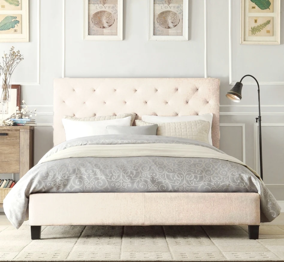 Professional manufacture cheap Upholstered Double Bed Modern Bed Luxury Bed King Size