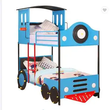 ODM OEM Factory wholesale double creative kids car bed boy cartoon leather single bed with guardrail girl Children car bed