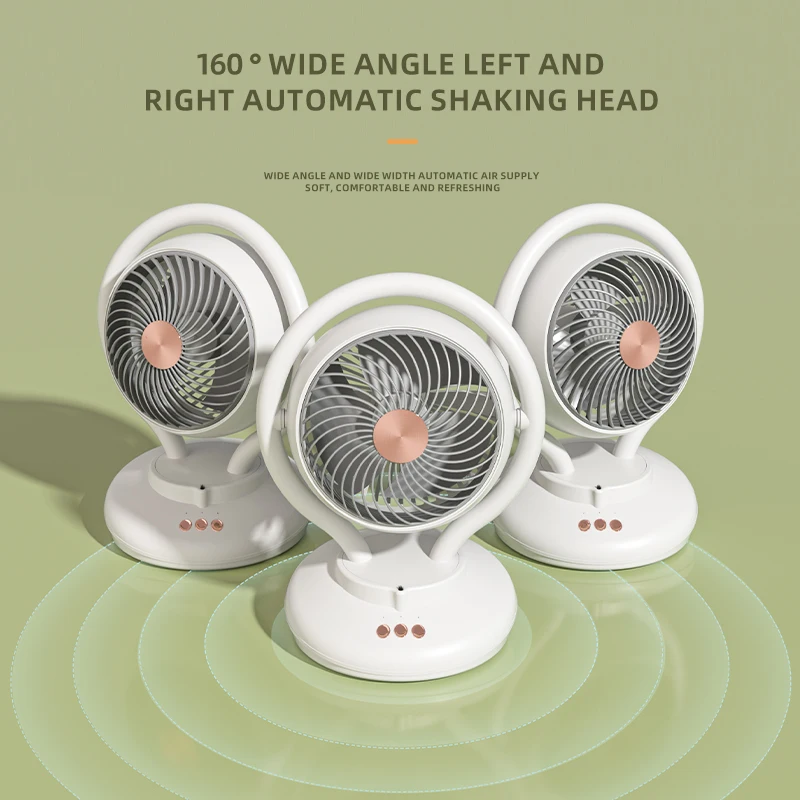 Comfort Cooling Three-Speed Airflow Low Noise Silent Negative Ion Desktop fan with Air Purification Wide Angle Air Supply