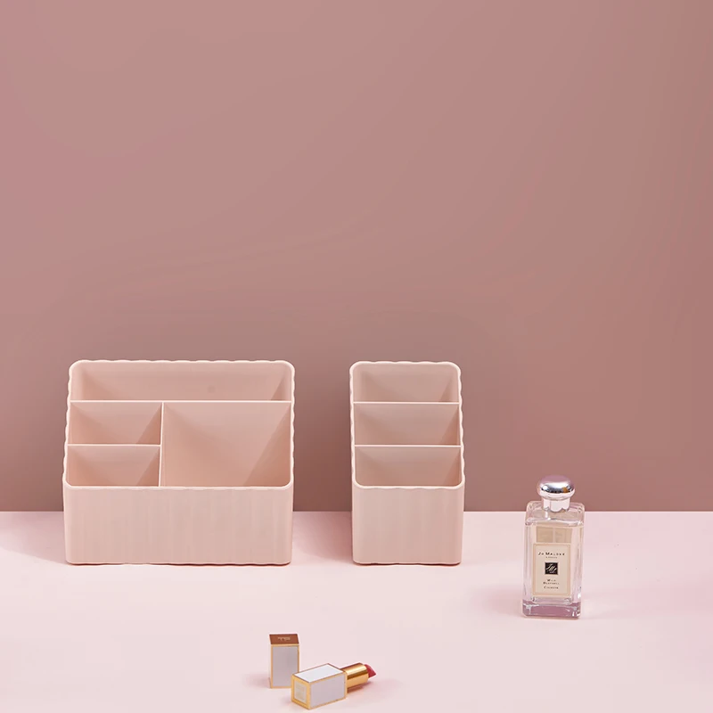 Andeya Plastic Striped Desktop Storage Box Multi-grid Cosmetic Storage Large Capacity Boxes 2023 New Hot Cheap