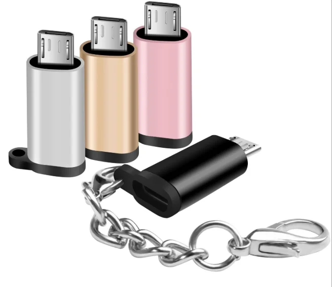
Metal USB 3.1 Type-C to Micro USB V8 Adapter USB C Convertor with Key Chain 