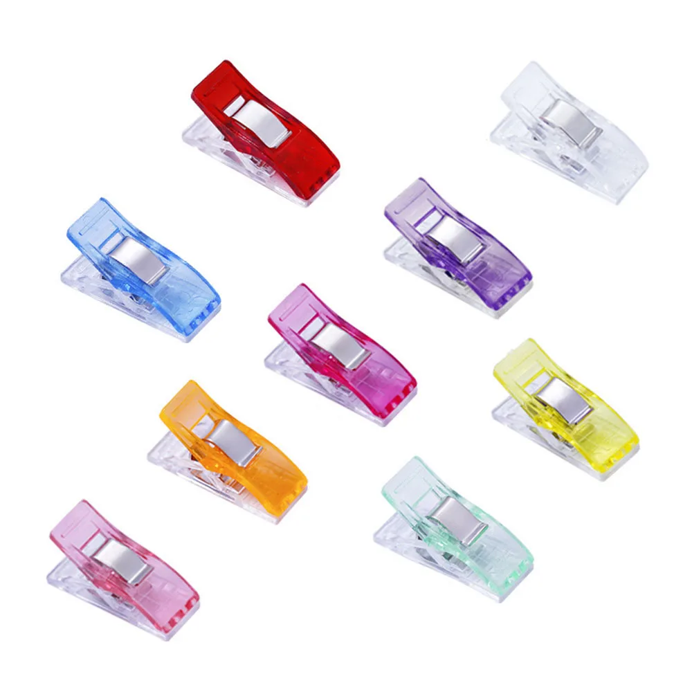 3 Inches Measurement Ruler Hemming Clips Plastic Colored Quilting Clips Quilter Sewing Clips With Hole